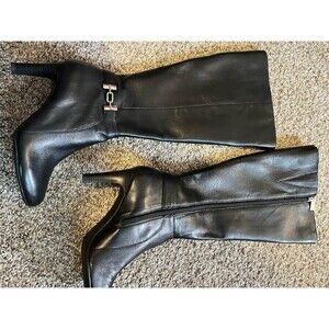 Bandolino Lamari Womens Knee High Boots Black Stiletto Side Zip Size 7M